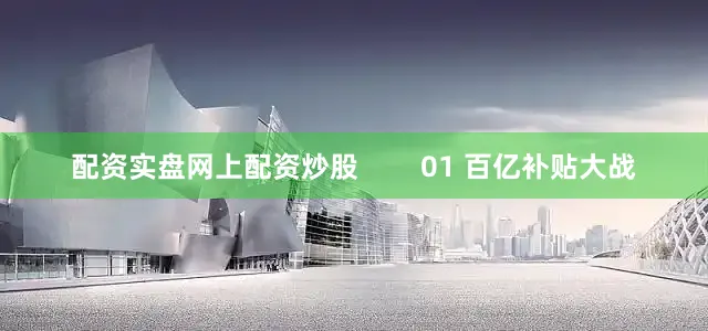 配资实盘网上配资炒股        01 百亿补贴大战